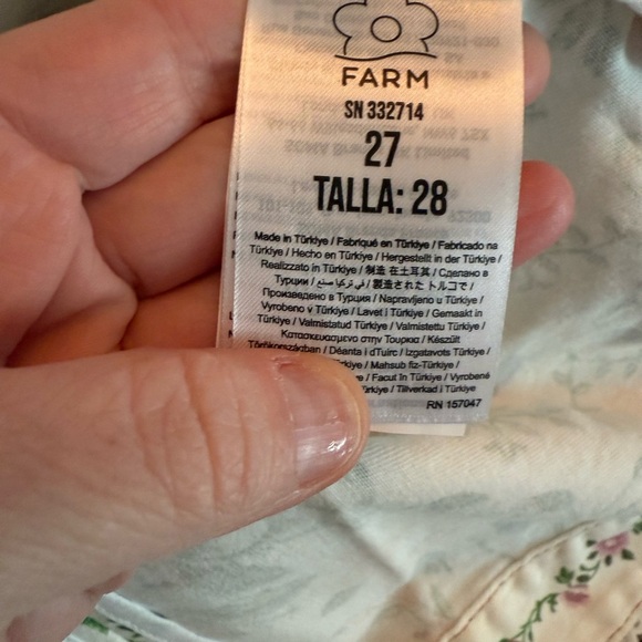FARM Rio Off White Folk Floral Mini Skirt Size 27/4 - Picture 7 of 8